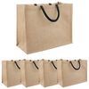 vidaXL Jute-Handtaschen 5 Nat&uuml;rlich und Schwarz 42 x 33 x 19 cm