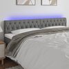 vidaXL LED Kopfteil Dunkelgrau 200x7x78/88 cm Stoff
