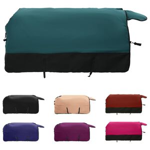 vidaXL Pferdedecke Dunkelgr&uuml;n und Schwarz 155 cm Polyester