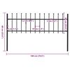 vidaXL Gartenzaun mit Speerspitzen Stahl 1,8 m Schwarz