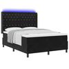 vidaXL Boxspringbett mit LED-Lichtleisten Schwarz 140 x 190 cm Samt