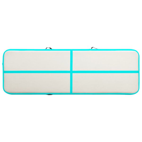 vidaXL Aufblasbare Gymnastikmatte mit Pumpe 400x100x20 cm PVC Gr&uuml;n