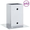 vidaXL Pfostentr&auml;ger Quadratisch 12 Stk. Silber 81x81mm Stahl Verzinkt