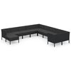 vidaXL 11-tlg. Garten-Lounge-Set mit Auflagen Poly Rattan Schwarz