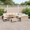 vidaXL Gartensofa-set mit Kissen mit Speicher 13 pcs Beige Poly-Rattan