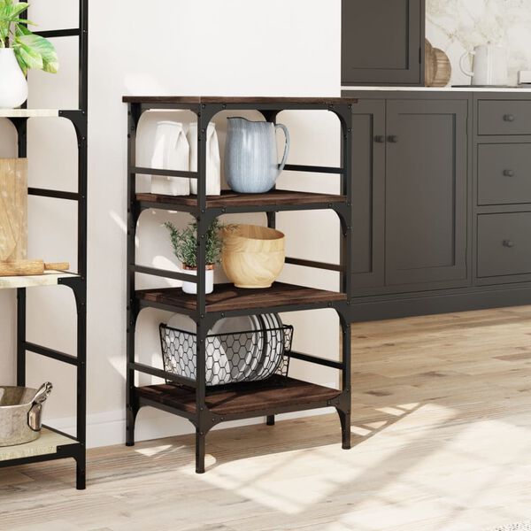 vidaXL K&uuml;chenwagen Braun Eichen-Optik 45x35x89,5 cm Holzwerkstoff
