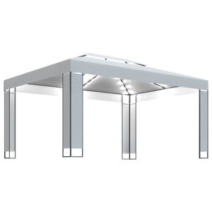 vidaXL Pavillon mit LED-Lichterkette Wei&szlig; 3x4 m