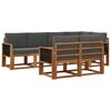 vidaXL Outdoor-Sofagarnitur 7 stk. Natur und Anthrazit Polyester