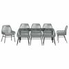 vidaXL Garten Essgruppe mit Kissen 9 pcs Grau Poly-Rattan