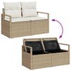vidaXL Gartensofa-set mit Kissen 6 pcs Beige und Weiß Poly-Rattan