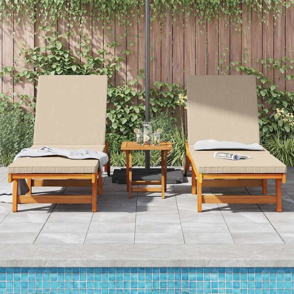 vidaXL Sonnenliege 3 pcs Braun 40 x 40 x 40cm Massivholz Akazie
