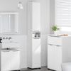 vidaXL Badezimmerschrank mit Regal Hochglanz Wei&szlig; 30,5 x 30 x 195 cm