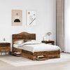 vidaXL Bettrahmen mit Kopfteil Altholz 120 x 190 cm Holzwerkstoff