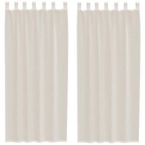 vidaXL Voile Vorh&auml;nge mit Lasche 2 Stk. Creme