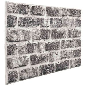 vidaXL Wandpaneele 10 pcs Dunkelgrau und Wei&szlig; 100 x 50 cm EPS-Schaum