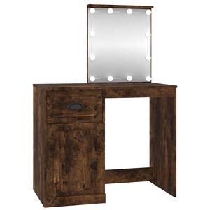 vidaXL Schminktisch mit LEDs R&auml;uchereiche 90x50x132,5 cm Holzwerkstoff