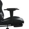 vidaXL Gaming-Stuhl mit Fußstütze Schwarz Kunstleder