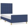 vidaXL Bettgestell ohne Matratze Blau 90x200 cm Stoff