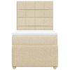 vidaXL Boxspringbett mit Matratze Creme 80x200 cm Stoff