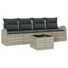 vidaXL Gartensofa-set Hellgrau 55 x 55 x 37 cm Poly-Rattan