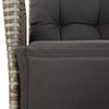 vidaXL 7-tlg. Garten-Essgruppe mit Kissen Grau Poly Rattan