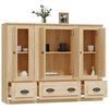 vidaXL Highboards 3 Stk. Sonoma-Eiche Holzwerkstoff