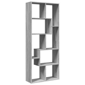 vidaXL Raumteiler-B&uuml;cherregal Grau Sonoma 67x25x161,5 cm Holzwerkstoff