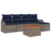 vidaXL Gartensofa-set 6 stk. Grau Poly-Rattan