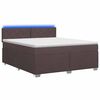 vidaXL Boxspringbett mit Matratze und LED Dunkelbraun 140 x 200 cm