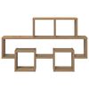 vidaXL Wandregal mit Regal Artisan-Eiche 82 x 15 x 51 cm Holzwerkstoff