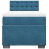 vidaXL Boxspringbett mit Matratze Blau 100x200 cm Samt