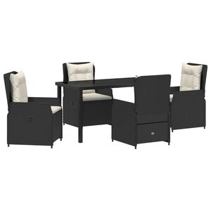 vidaXL Garten Essgruppe 5 pcs Schwarz Poly-Rattan
