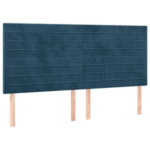 vidaXL Kopfteil Dunkelblau 160 x 5 x 118/128 cm Samt