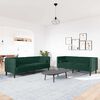 vidaXL 2-tlg. Chesterfield-Sofa-Set mit Nackenrollen Dunkelgr&uuml;n Samt