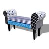 vidaXL Bank Patchwork Blau & Wei&szlig;