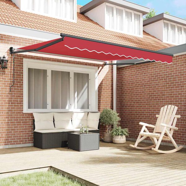 vidaXL Einziehbare Markise Rot 350 x 250 cm Polyester und Aluminium