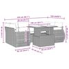 vidaXL 7-tlg. Garten-Sofagarnitur mit Kissen Grau Poly Rattan