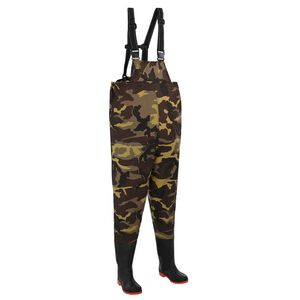 vidaXL Wathose mit Stiefeln PVC-beschichtetes Polyester Gr&ouml;&szlig;e 45
