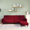 vidaXL Schlafsofa 2-Sitzer mit Fu&szlig;hocker Weinrot Samt