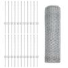 vidaXL Zaun mit Pfosten Silber 0,5 x 50 m Stahl