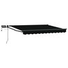 vidaXL Manuelle Gelenkarmmarkise mit LEDs Schwarz 3 x 2,5 m