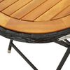 vidaXL 3-tlg. Bistro-Set Poly Rattan und Akazienholz Schwarz