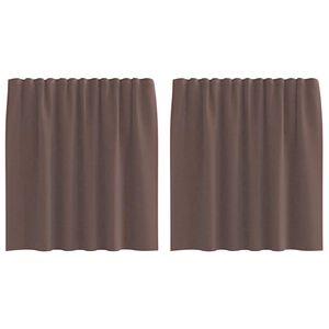 vidaXL Voile Vorh&auml;nge mit Lasche 2 Stk. Braun