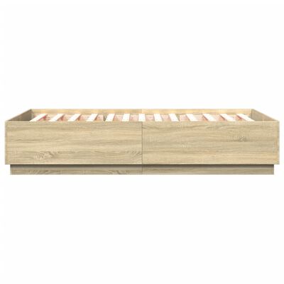 vidaXL Bettgestell Sonoma-Eiche 150x200 cm Holzwerkstoff