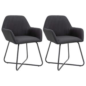 vidaXL Esszimmerst&uuml;hle 2 Stk. Schwarz Stoff