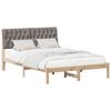 vidaXL Bettgestell mit gepolstertem Kopfteil Braun 150 x 200 cm