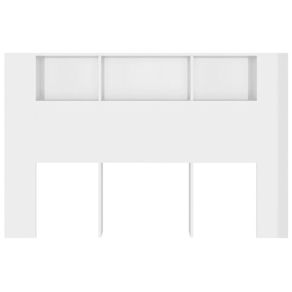 vidaXL Kopfteil mit Ablagen Hochglanz-Wei&szlig; 160x18,5x104,5 cm