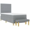 vidaXL Boxspringbett mit Matratze Hellgrau 90 x 190 cm Stoff