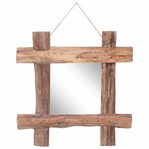 vidaXL Holzspiegel Natur 50x50 cm Recyceltes Teakholz