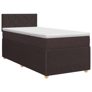 vidaXL Boxspringbett mit Matratze Dunkelbraun 80 x 200 cm Stoff